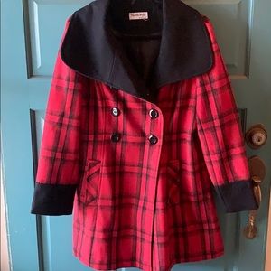 Double Breasted Plaid Coat Fully Lined